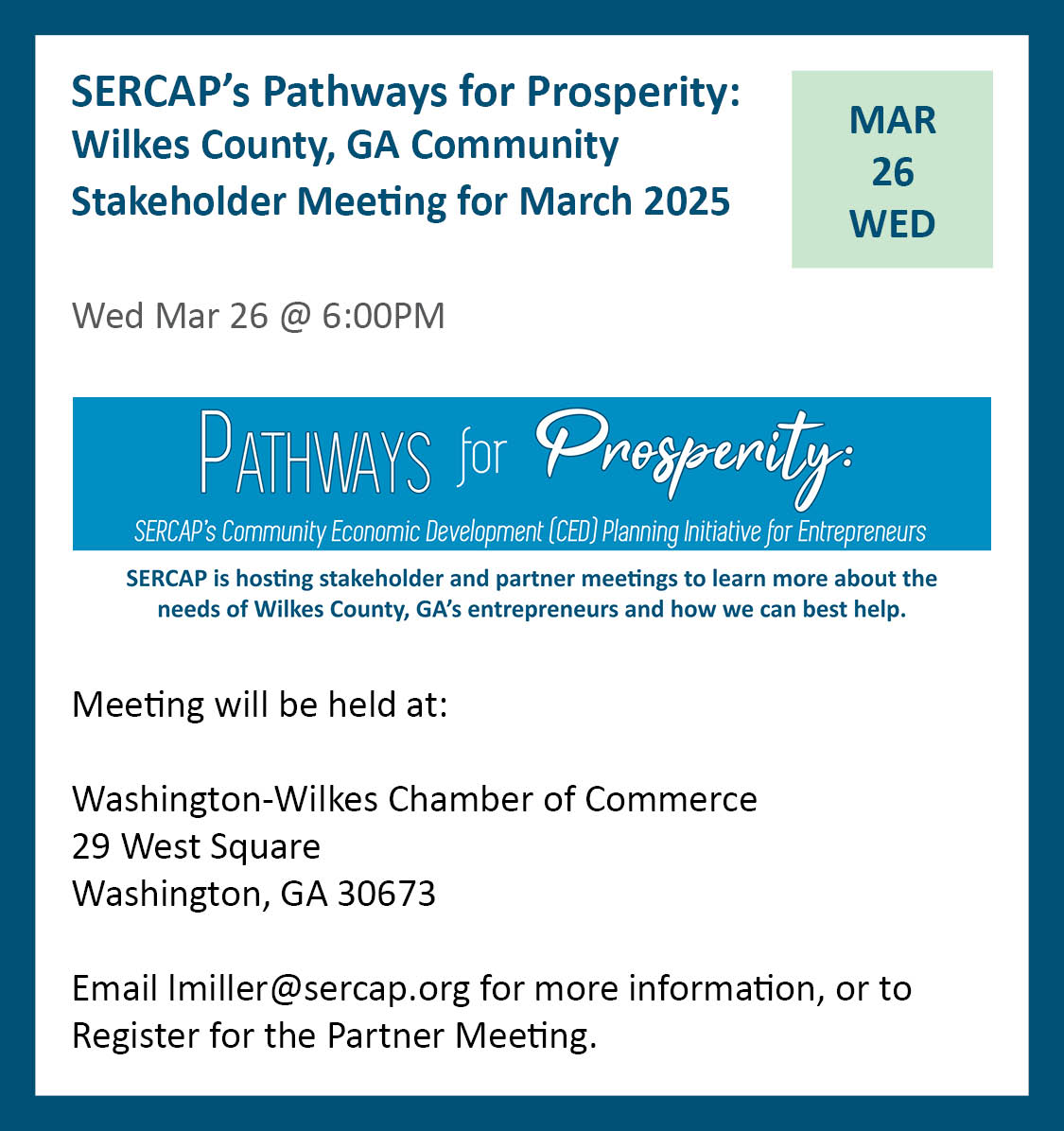 Pathways to Prosperity - March 2025 Meeting - Calendar Block Image