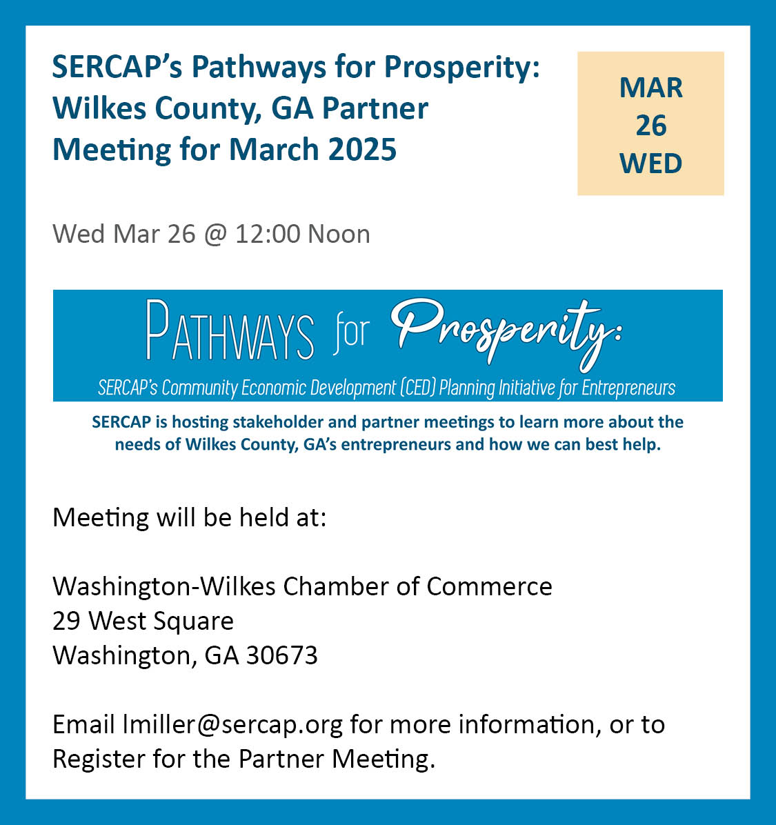 Pathways to Prosperity - March 2025 Meeting - Calendar Block Image